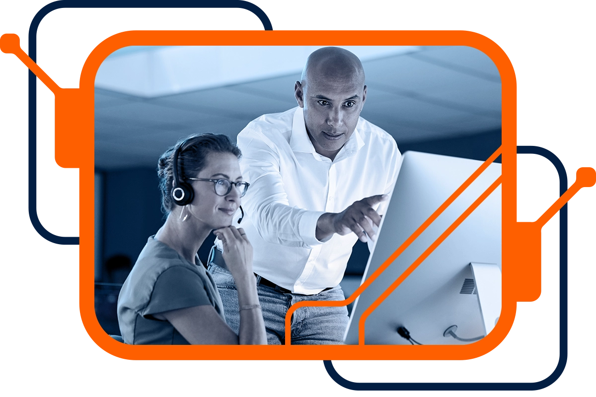 call center coaching a telemarketing employee for quality customer services